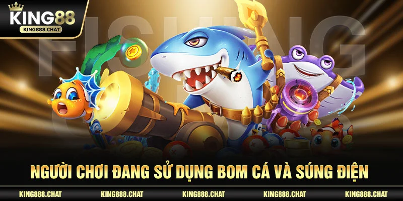Người chơi đang sử dụng bom cá và súng điện